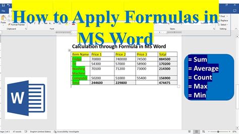 four digit instrument formula|Microsoft Word .